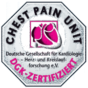 Die Klinik für Kardiologie, Rhythmologie und konservative Intensivmedizin im Augusta Krankenhaus in Düsseldorf ist als zertifiziertes CHEST PAIN UNIT zertifiziert durch die Deutsche Gesellschaft für Kardiologie- Herz- und Kreislaufforschung e.V.